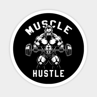 Muscle Hustle Gorillas Gym Illustration Magnet